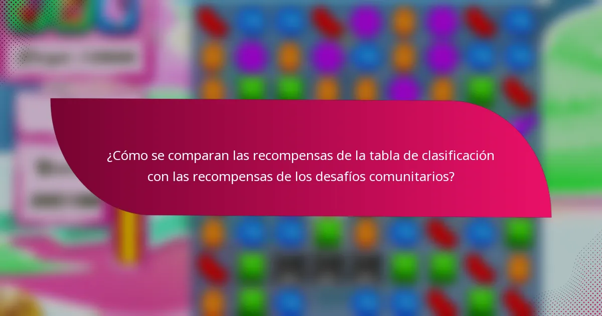 ¿Cómo se comparan las recompensas de la tabla de clasificación con las recompensas de los desafíos comunitarios?